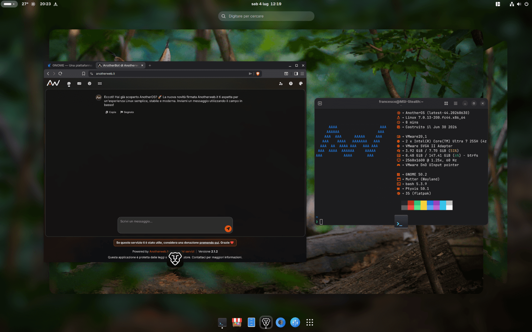 AnotherOS con GNOME